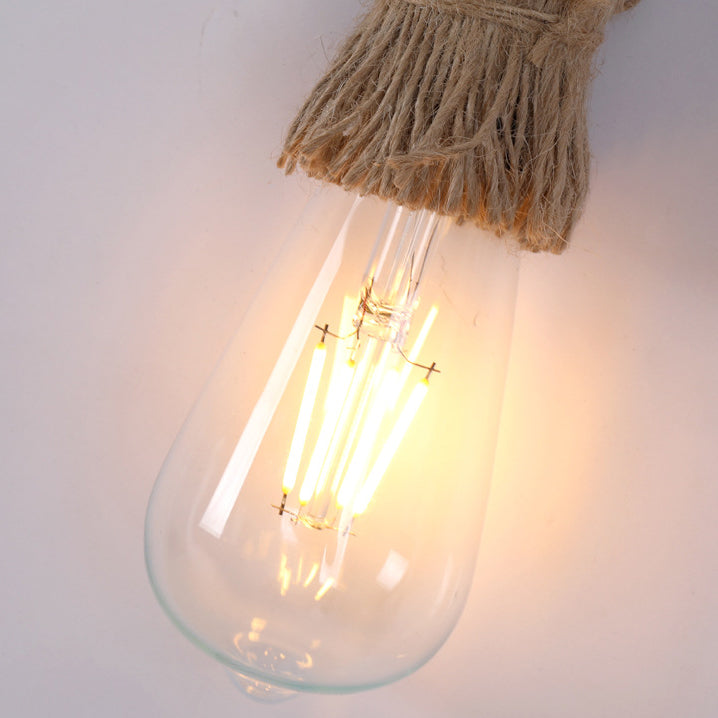 Hemp Rope Iron Faucet Wall Lamp