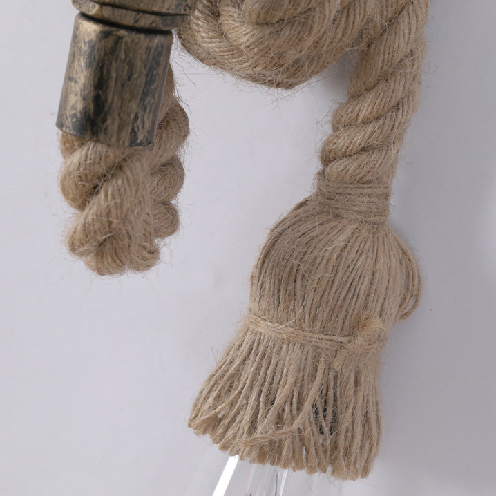 Hemp Rope Iron Faucet Wall Lamp
