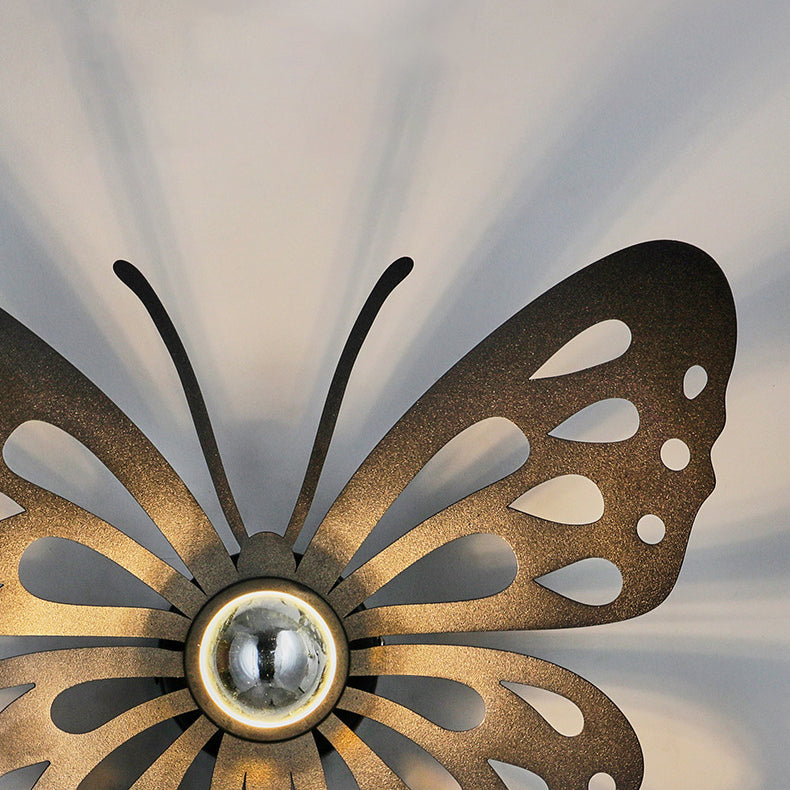 Iron Deer Butterfly Snowflake Wall Lamp