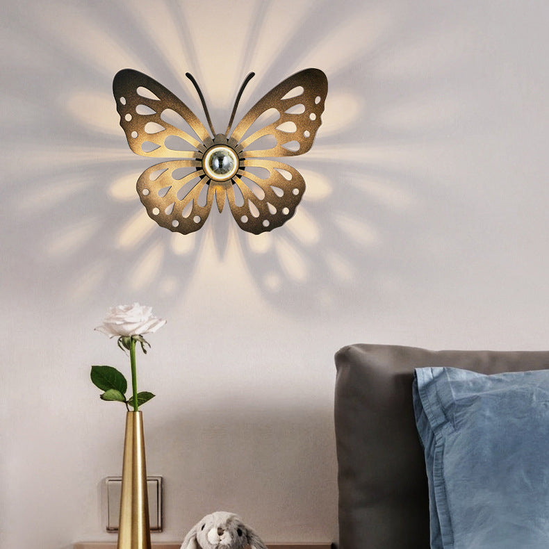 Iron Deer Butterfly Snowflake Wall Lamp