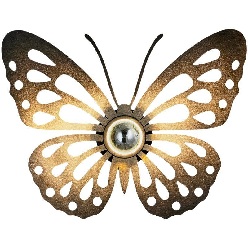Iron Deer Butterfly Snowflake Wall Lamp