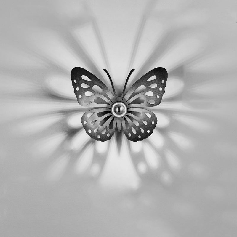 Iron Deer Butterfly Snowflake Wall Lamp