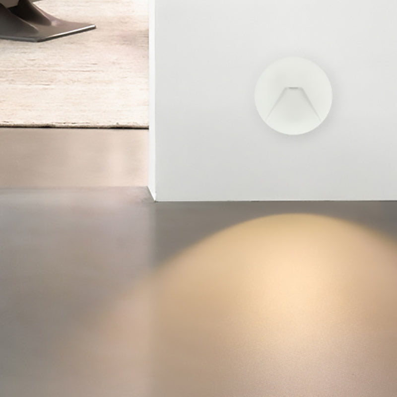 Aluminum Round Recessed Hallways Wall Lamp