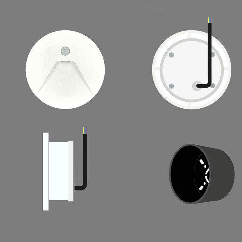 Aluminum Round Recessed Hallways Wall Lamp
