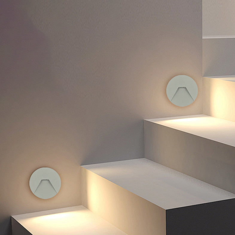 Aluminum Round Recessed Hallways Wall Lamp