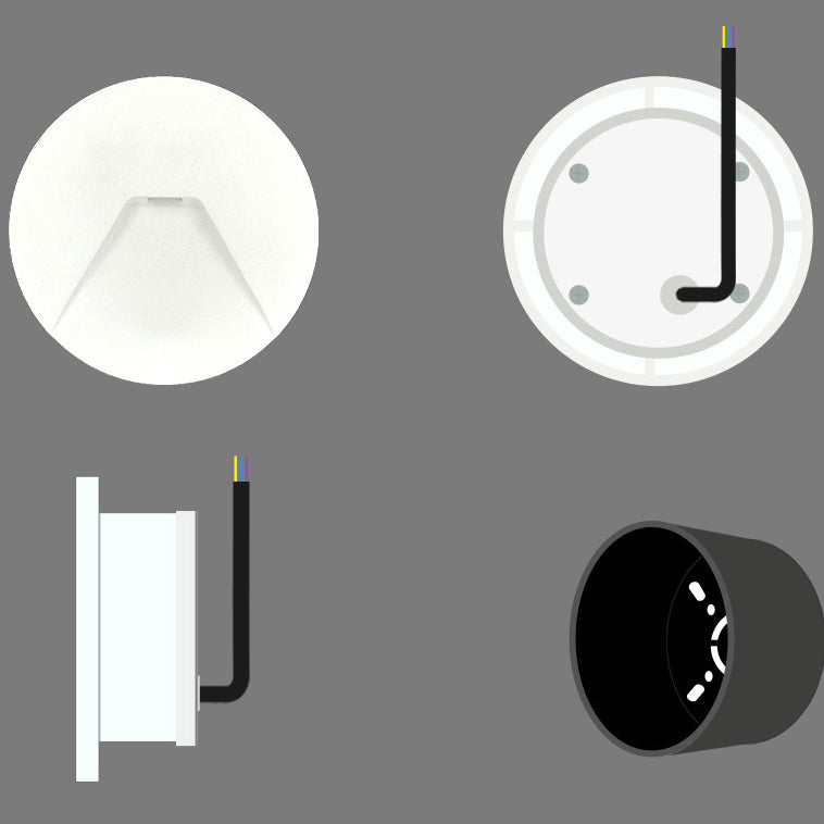Aluminum Round Recessed Hallways Wall Lamp