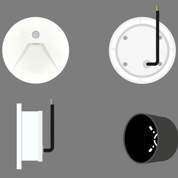 Aluminum Round Recessed Hallways Wall Lamp