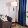 Ceramic Copper Fabric Column Floor Lamp