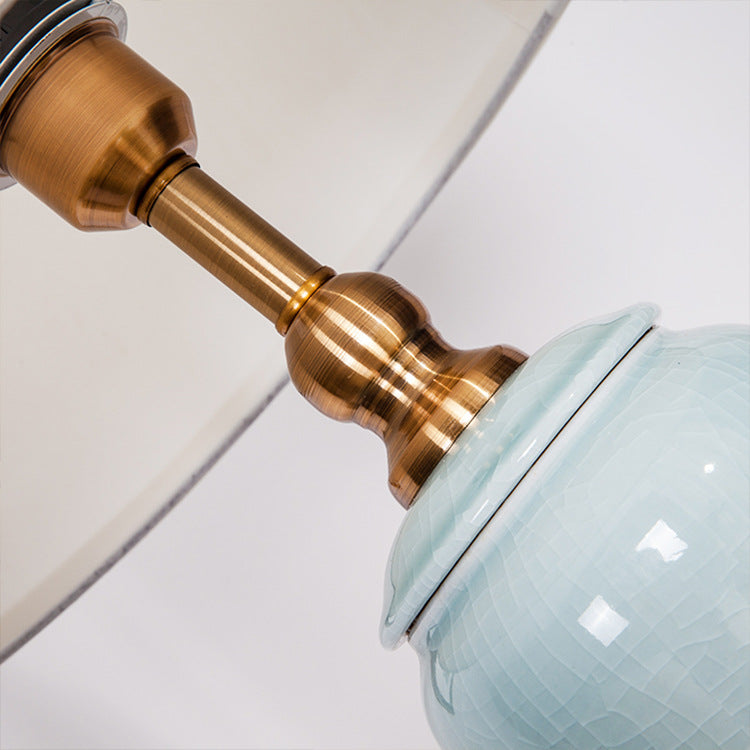 Ceramic Copper Fabric Column Floor Lamp