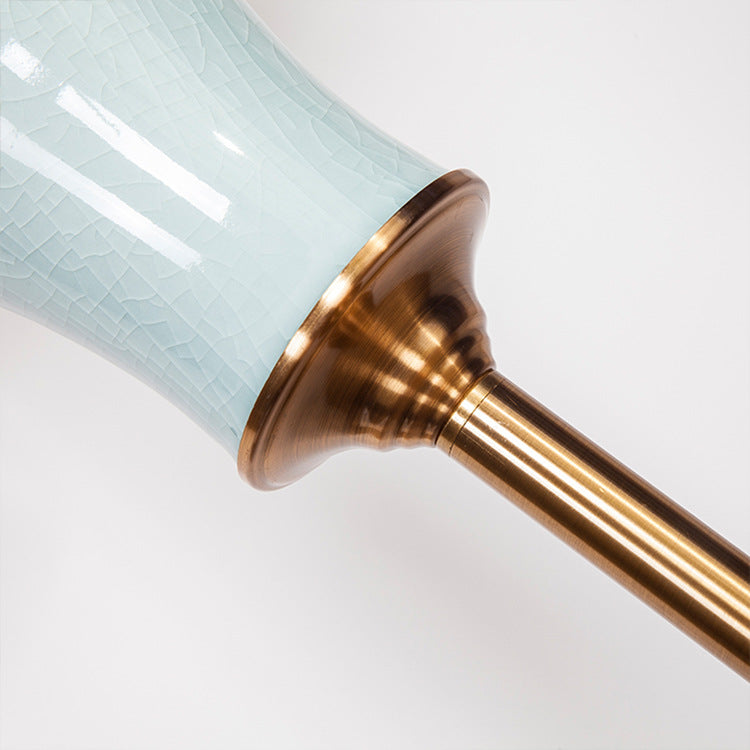 Ceramic Copper Fabric Column Floor Lamp