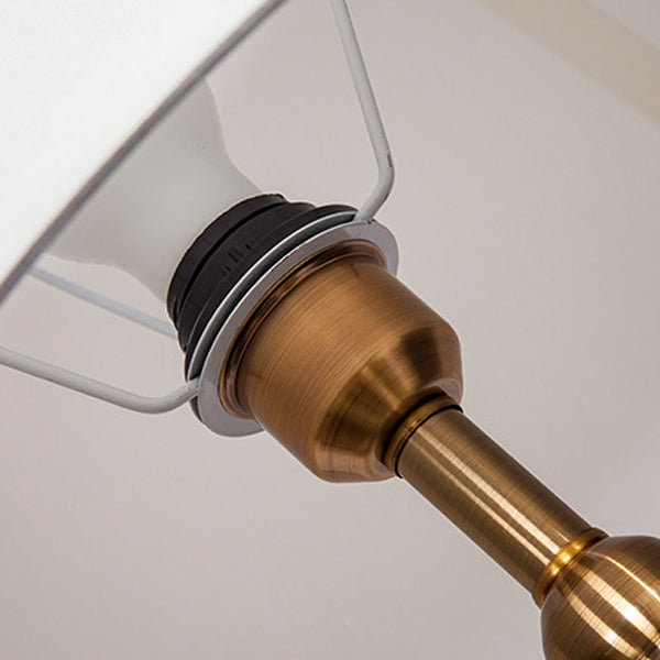 Ceramic Copper Fabric Column Floor Lamp