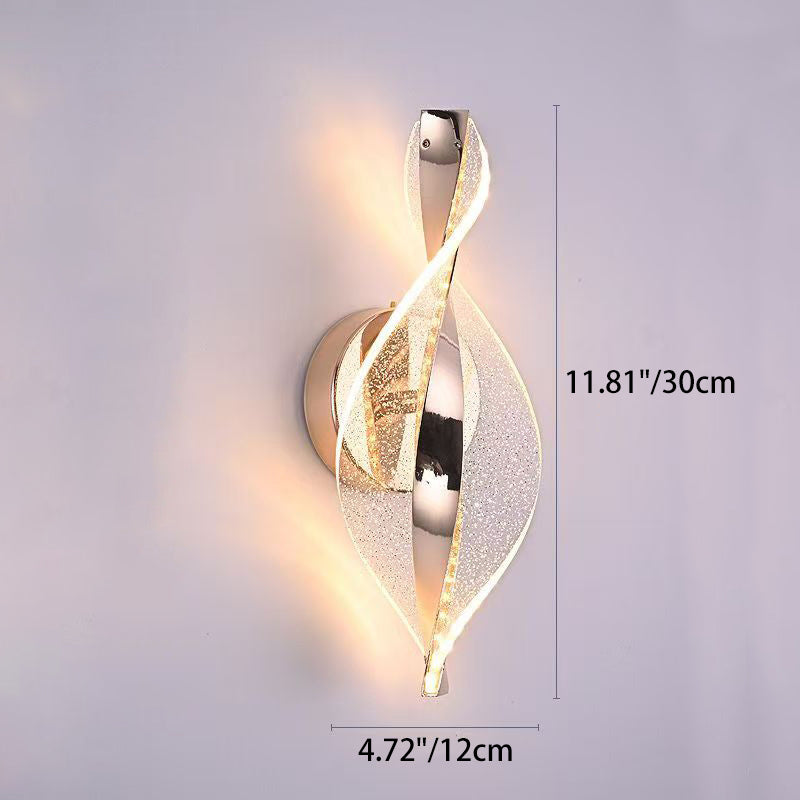 Aluminum Iron Acrylic Twisted Wall Lamp