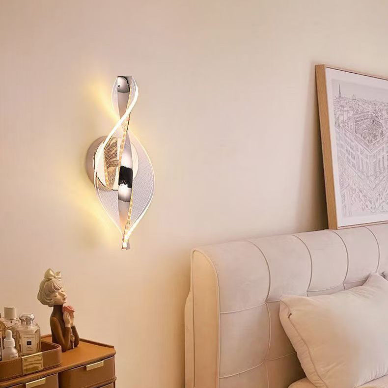 Aluminum Iron Acrylic Twisted Wall Lamp
