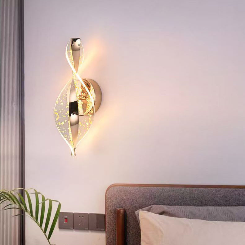 Aluminum Iron Acrylic Twisted Wall Lamp