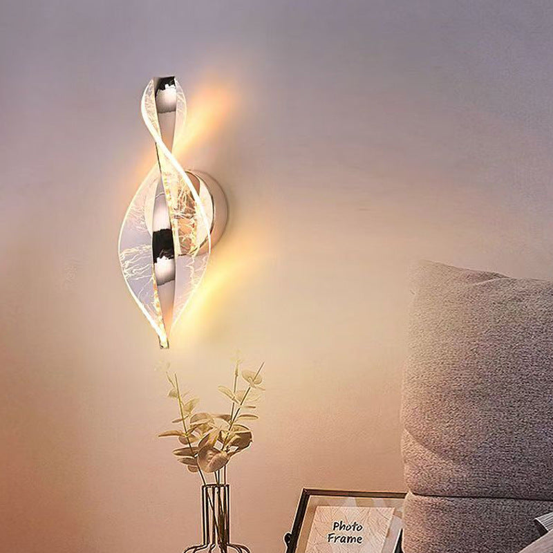 Aluminum Iron Acrylic Twisted Wall Lamp