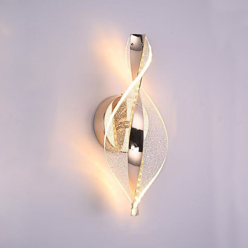 Aluminum Iron Acrylic Twisted Wall Lamp