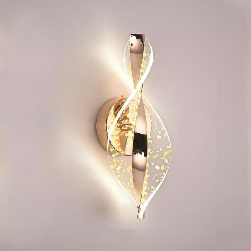 Aluminum Iron Acrylic Twisted Wall Lamp