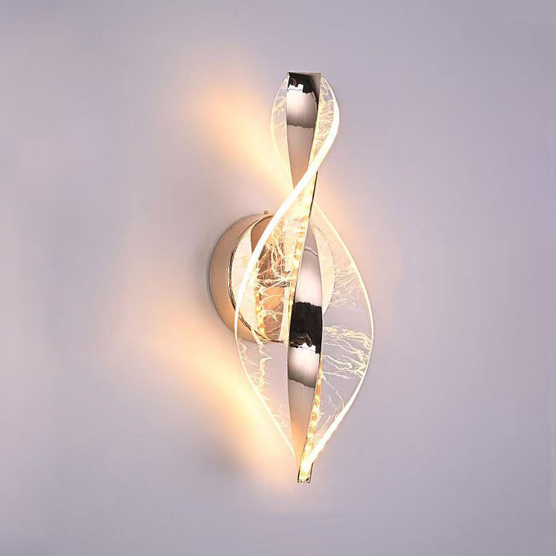 Aluminum Iron Acrylic Twisted Wall Lamp