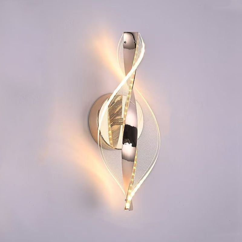 Aluminum Iron Acrylic Twisted Wall Lamp