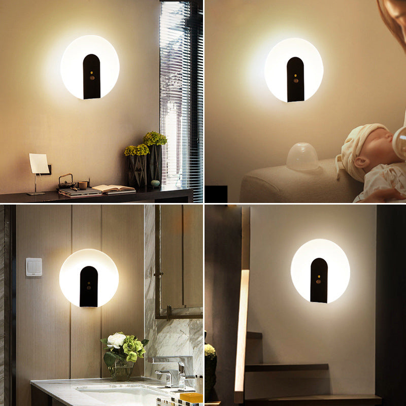 Iron ABS Round Motion Wall Lamp