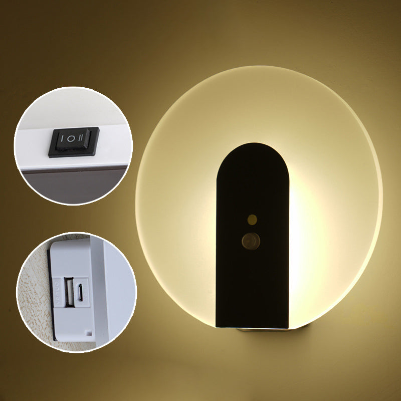 Iron ABS Round Motion Wall Lamp