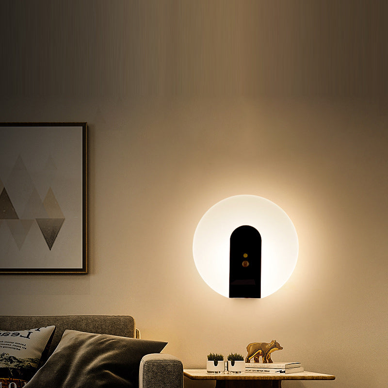 Iron ABS Round Motion Wall Lamp
