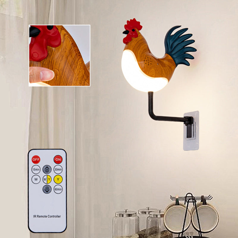 Rechargeable ABS PC Rooster-Shaped Wall Lamp