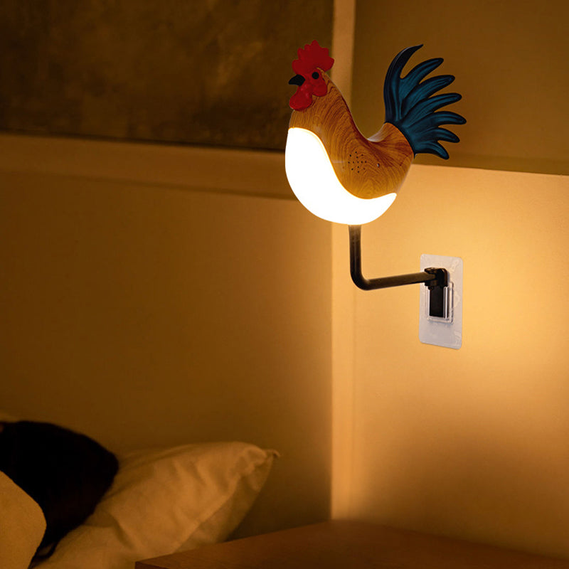 Rechargeable ABS PC Rooster-Shaped Wall Lamp