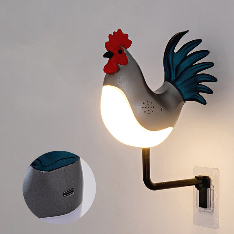 Rechargeable ABS PC Rooster-Shaped Wall Lamp
