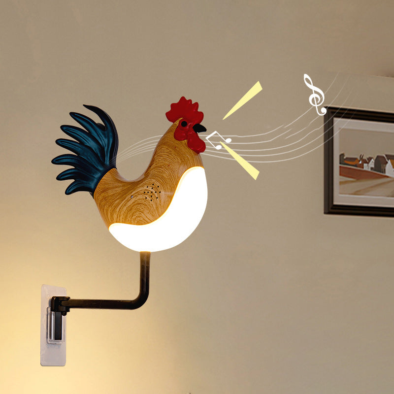 Rechargeable ABS PC Rooster-Shaped Wall Lamp