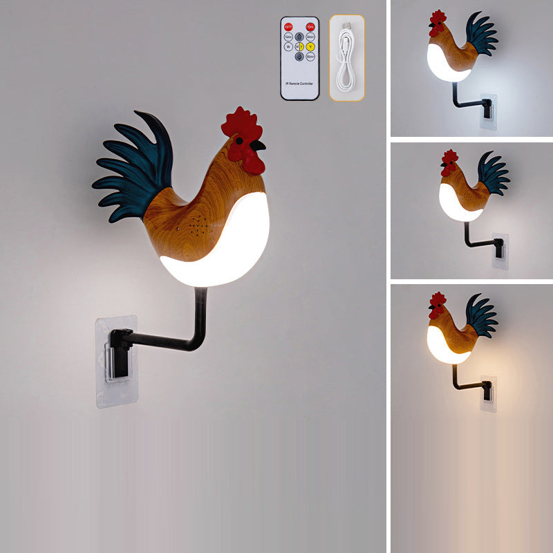 Rechargeable ABS PC Rooster-Shaped Wall Lamp