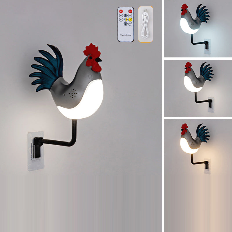 Rechargeable ABS PC Rooster-Shaped Wall Lamp