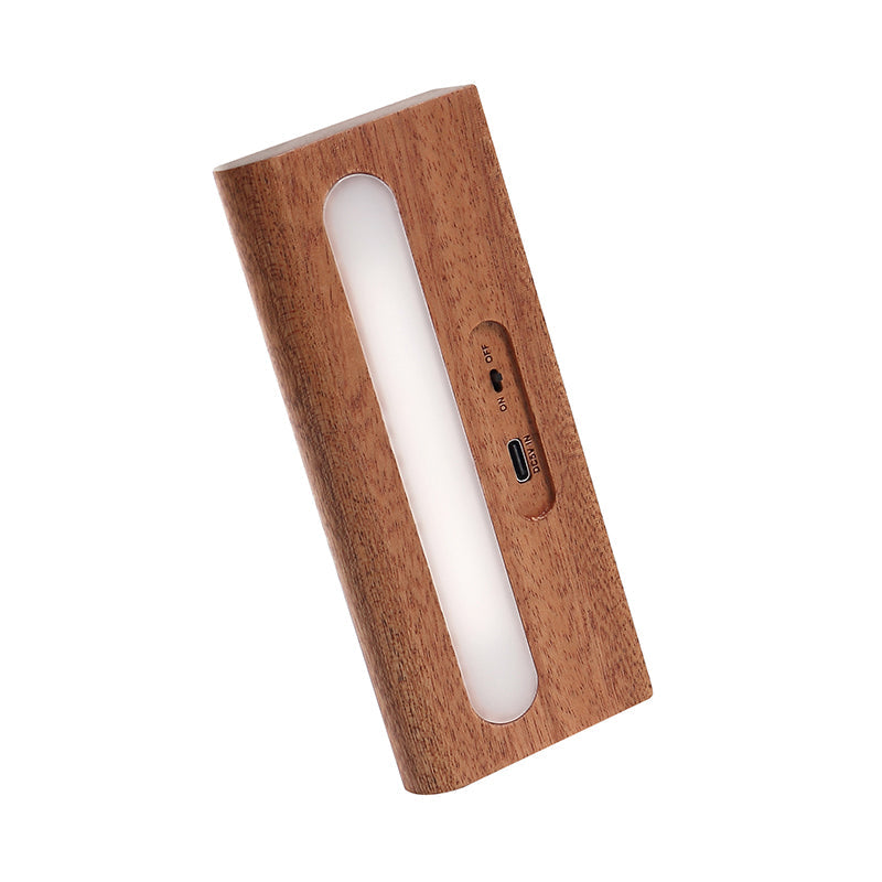 Rechargeable Wood Plastic Rectangular Wall Lamp