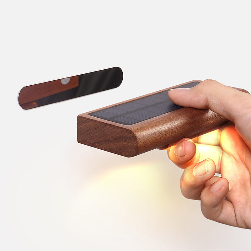 Rechargeable Wood Plastic Rectangular Wall Lamp