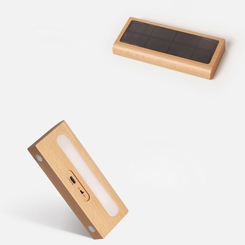 Rechargeable Wood Plastic Rectangular Wall Lamp