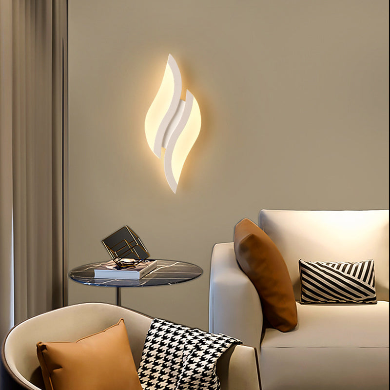 Iron Acrylic Leaf-Shaped Bedroom Wall Lamp