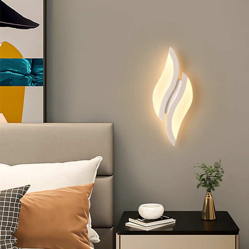 Iron Acrylic Leaf-Shaped Bedroom Wall Lamp