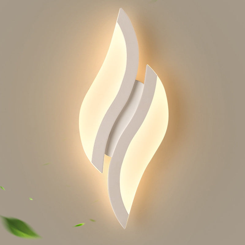 Iron Acrylic Leaf-Shaped Bedroom Wall Lamp