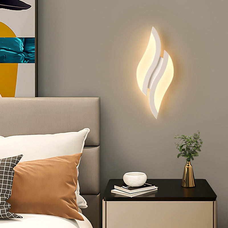 Iron Acrylic Leaf-Shaped Bedroom Wall Lamp