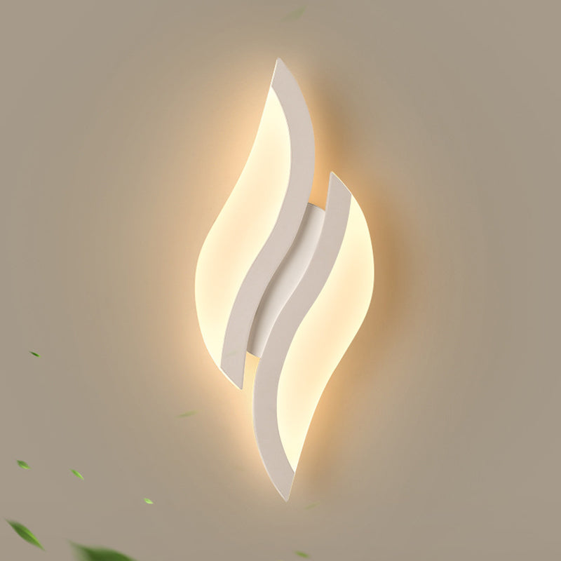 Iron Acrylic Leaf-Shaped Bedroom Wall Lamp