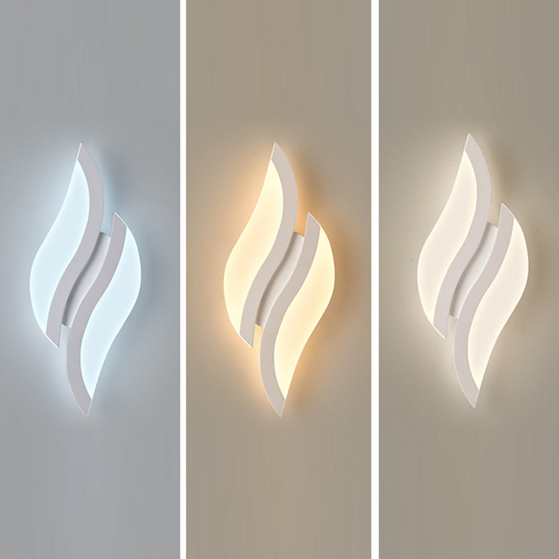 Iron Acrylic Leaf-Shaped Bedroom Wall Lamp