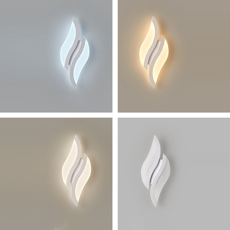 Iron Acrylic Leaf-Shaped Bedroom Wall Lamp