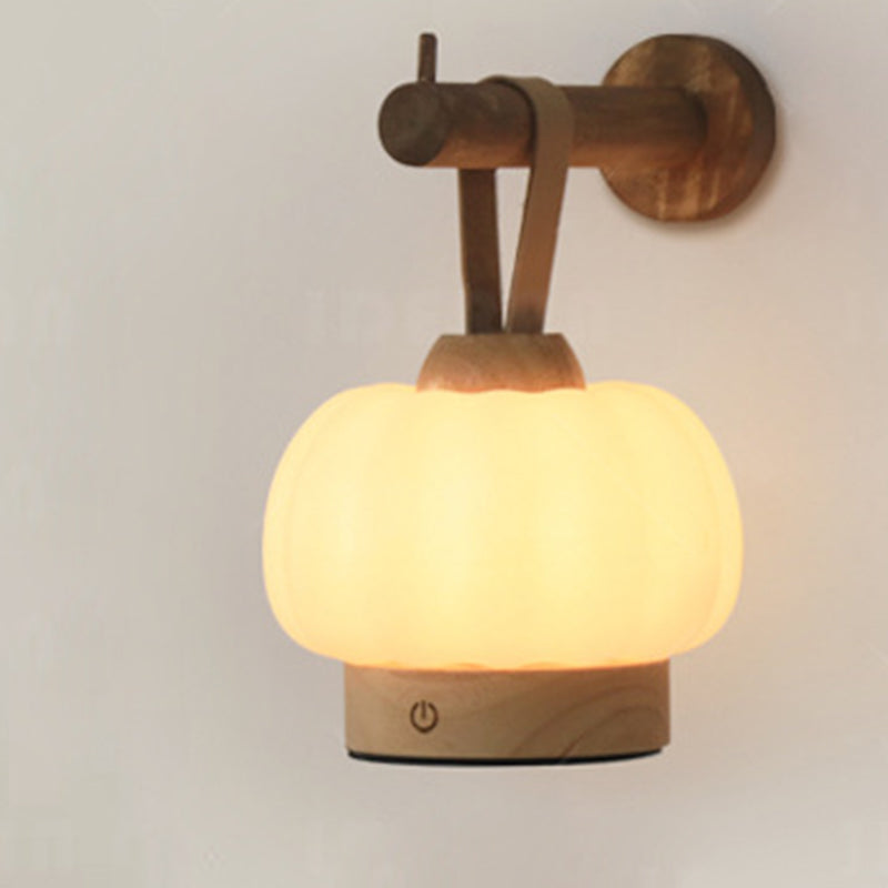 Rechargeable Wood PE Faux Wall Lamp