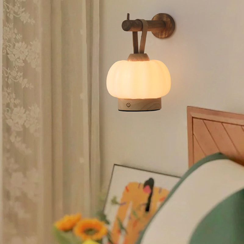 Rechargeable Wood PE Faux Wall Lamp
