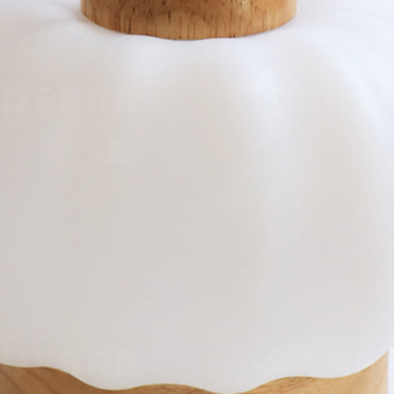 Rechargeable Wood PE Faux Wall Lamp