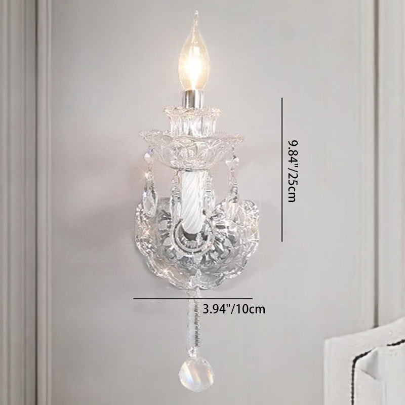 Crystal Glass Candelabra Spiral Wall Lamp