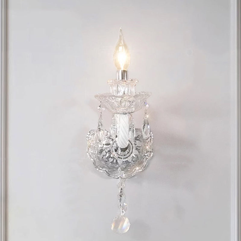 Crystal Glass Candelabra Spiral Wall Lamp