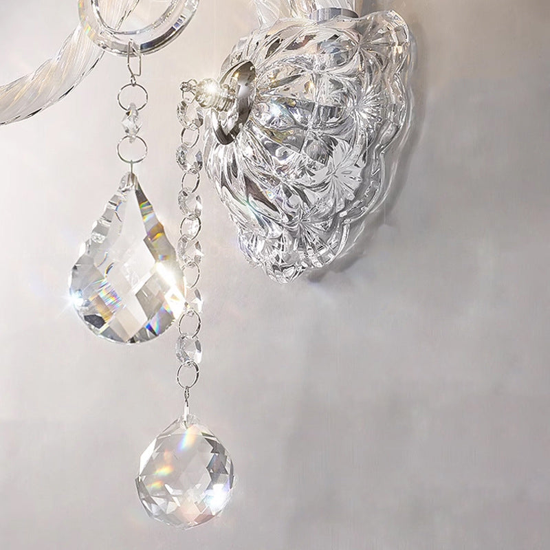 Crystal Glass Candelabra Spiral Wall Lamp