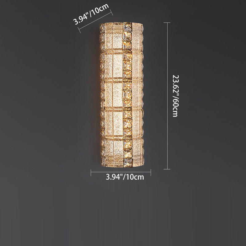 Crystal Metal Long Strip Wall Lamp