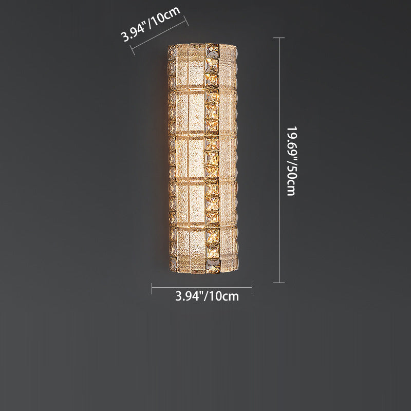 Crystal Metal Long Strip Wall Lamp